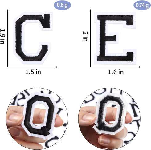 104 Pcs Iron on Letter Alphabet Fabric Patches with Ironed Adhesive Embroidered Decorate Repair A-Z Letter for Bulletin Board School T-Shirts, Jea...