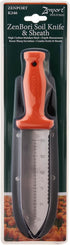 Zenport K246 Deluxe ZenBori Soil Knife with Sheath, 6-Inch Stainless Steel Serrated Blade and Depth Measurement Markings, Orange Handle...
