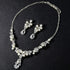 Bride Crystals Rhinestones Pearls Necklace Earrings Set Bridal Wedding Jewelry Sets Rhinestone Choker Necklace Prom Party Costume Jewelry Set for ...