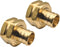 (2 Pack) Brass Garden Hose Adapter Swivel Fitting, 3/4” PEX Barb and 3/4” GHT Female Connector, Heavy-Duty High-Pressure Support, Rust and Corrosi...