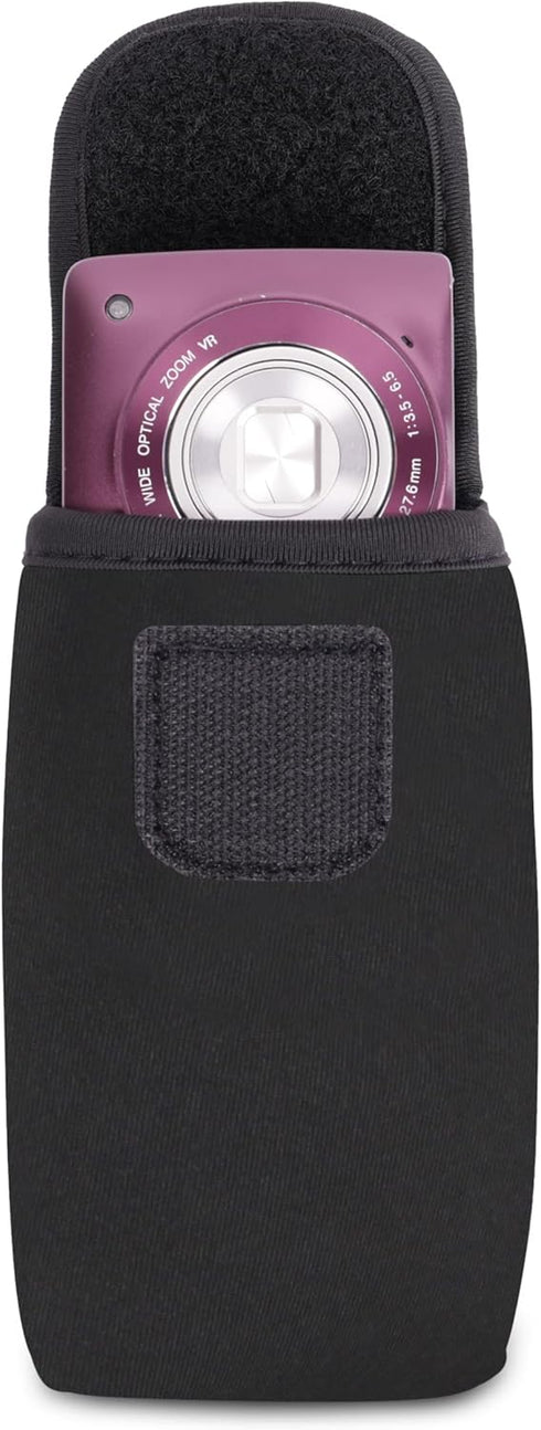 USA Gear Small Digital Camera Case with Carabiner, Belt Loop, Scratch Resistant - Point and Shoot Camera Case Compatible with Nikon Coolpix, Kodak...