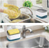 Dish Soap Dispenser for Kitchen, Soap Dispenser and Sponge Holder, Countertop Soap Pump Dispenser, 2-in-1 Soap Dispenser-One Hand Soap Pump Dispen...