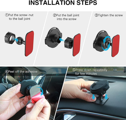 Socket Car Mount Car Grips Holder for Phone Stand 360 Rotation Dashboard Sticker Holder for Socket Mount Users on Car Dashboard Home Wall Office K...