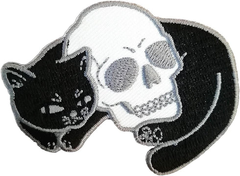 Cat Skull Embroidered Patch Appliques Iron on Patches for Clothing Jackets T-Shirt Jeans Backpack......