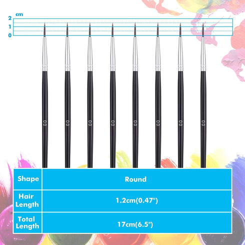 Miniature Detail Paint Brushes, Anezus 30 Pcs Paintbrushes Small Watercolor Artists Paint Brushes for Acrylics Oil Model Craft Nail Detail Paintin...