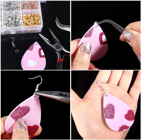 Hypoallergenic Earring Hooks Hicdaw 2500Pcs Earring Making Kit Earring Hooks with Jump Rings Earring Backs Pliers Tweezers Jump Ring Opener for DI...