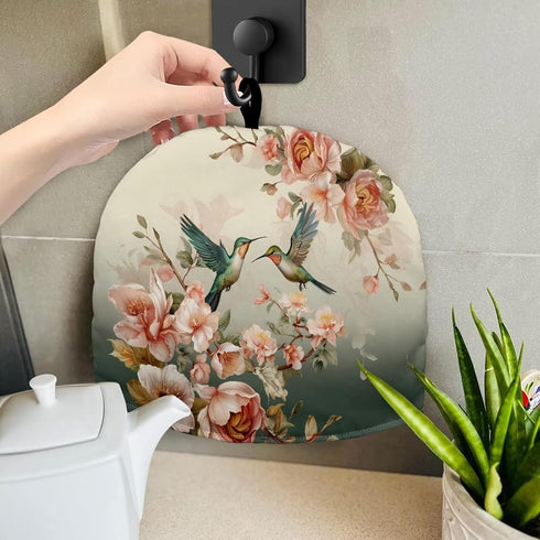 Cute Hummingbird Tea Cozies for Teapot Portable Kettle Cover Tea Kettle Quilt Tea Cosy Kettle Tea Pot Cover Dust Proof Insulated Keep Warm Black T...