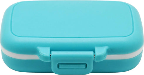 Small Pill Box Supplement Case for Pocket or Purse - 3 Removable Compartments Travel Medication Carry Case - Daily Vitamin Organizer Box (Blue)...