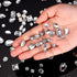 320 Pieces Sew on Rhinestone Sew Crystals Acrylic Gems Sewing Claw Rhinestone Flatback Gemstones with Hole Silver Prong in Mix Shape Mixed Size fo...