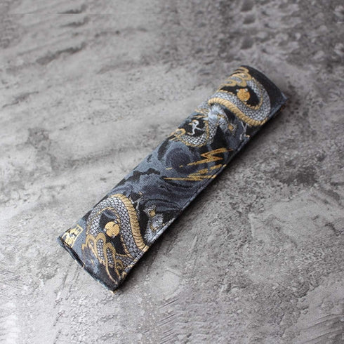 Enyuwlcm Fabric Fountain Pen Case Single Pen Sleeve Holder for Pocket Vintage Pen Cover Black Dragon 1 Pack...