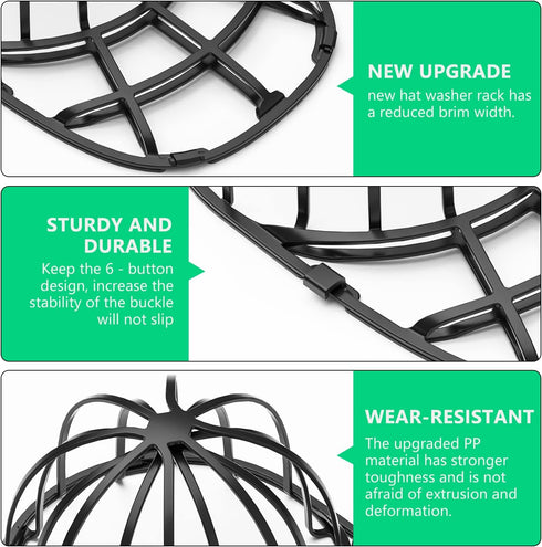 Coopache 4 Pack Hat Washer for Baseball Cap Washer Cage for Washing Machine,Ball Cap Washing Frame Hat Cleaner Holder Protector for Dishwasher...