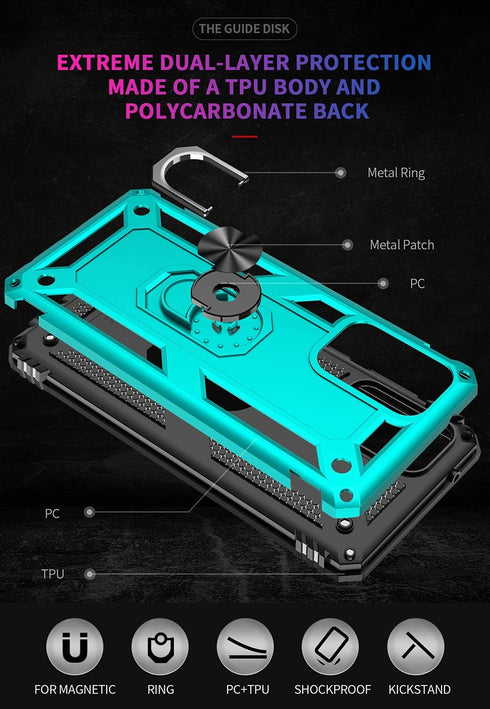 for Samsung A02s Case, Galaxy A02s Case with HD Screen Protector, Military-Grade Ring Kickstand Holder Car Mount 15ft Drop Tested Shockproof Cover...