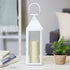 Zings & Thingz Manhattan Hanging Cable Candle Holder Lantern, Decorative Light Home Decor, 15" Tall, White...