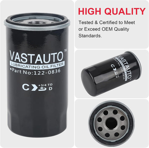 Oil Filter 122-0836 Spin-on Fits for Cummins Onan RV Generator QG 5500/7000 Series HGJAA HGJAB HGJAC Replaces# B7238 PH2875 PH1002 1220836...