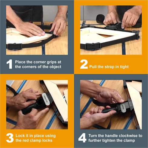 POWERTEC 71017V Quick Release Band Clamp | Woodworking Frame Clamping Strap Holder...