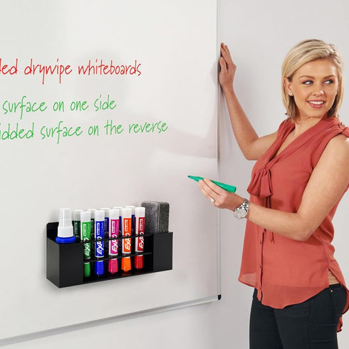 Acrylic Magnetic Dry Erase Marker Holder, 10 Slots Black Magnetic Marker Holder, Whiteboard Marker Holder, Magnetic Pen Holder for Office, School,...