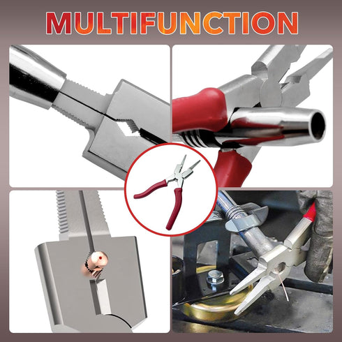 MIG Welding Pliers 8'' Multifunction Carbon Steel Welpers with Insulated Handle, Drop Forged Long Nose Pliers Wire Cutting Pliers Welding Tools fo...