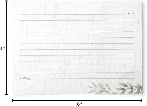 Dashleigh Farmhouse Greenery Recipe Cards with Gold Foil - 48 Double Sided 4x6 Cards - Sage Green Rustic Kitchen & Bridal Shower Gift...