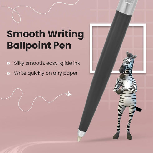 Zebra Pen 901 Grey Retractable Ballpoint Pen, Premium Barrel, Medium Point, 1.0mm, Black Ink, 1-Pack, 83751...