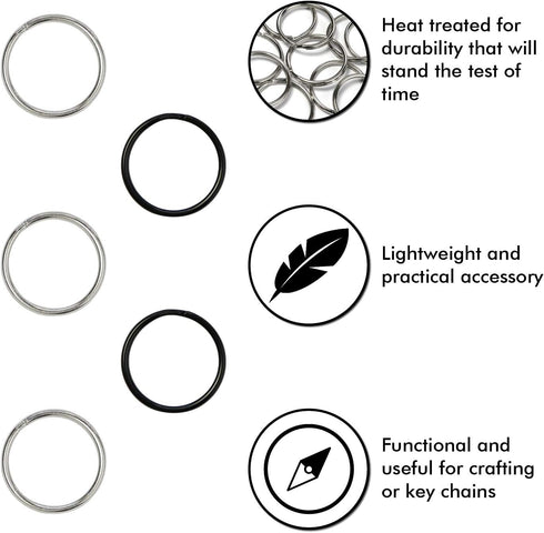 Key Rings Key Chain Metal Split Ring Bulk (Round Edged 1 Inch Diameter) 100pcs, for Home Car Keys Organization, Arts & Crafts, Lanyards, Electropl...