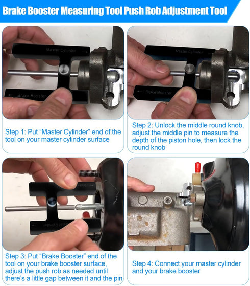 Brake Booster Adjustment Tool Brake Measuring Tool Push Rod Adjustment Tool Master Cylinder Push Rod Length Pin Depth Gauge Used For Adjusting Bra...