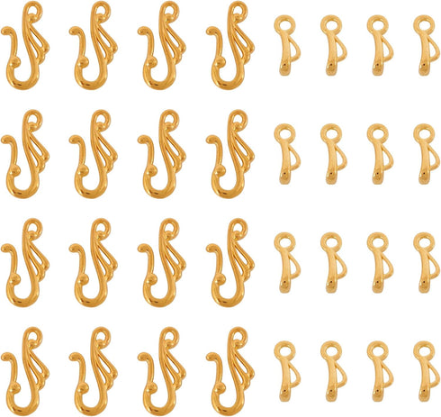 Craftdady 50 Sets Tibetan Gold S Hook Eye Toggle Clasps Metal Closure End Clasps with Bar for Bracelet Necklace Jewelry Making...