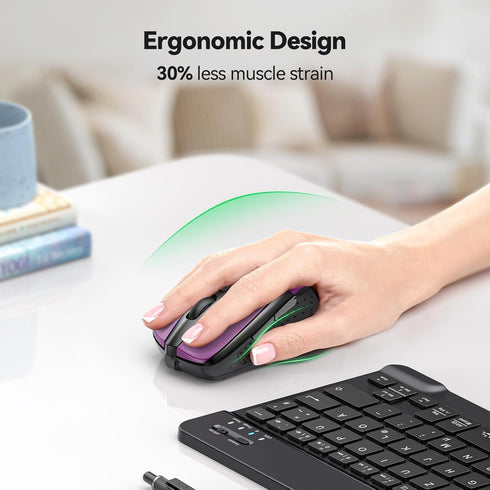 TECKNET Wireless Mouse, 2.4G Ergonomic Optical Mouse, Computer Mouse for Laptop, PC, Computer, Chromebook, Notebook, 6 Buttons, 24 Months Battery ...
