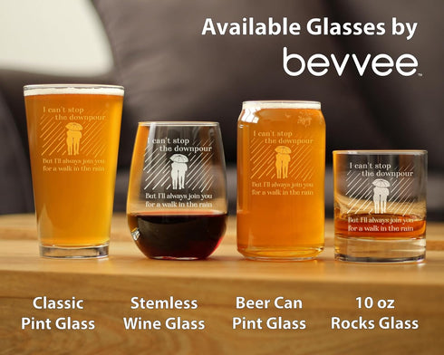 Walk in the Rain - Stemless Wine Glass Gift - Sympathy Gifts for Comfort and Encouragement - Large 17 Ounce...