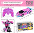 RC Cars, Pink Remote Control Car Toys for 3 4 5 6 7 8 -12 Year Old Girls, 2.4Ghz Transformation Robot RC Cars with Headlight& One-Button Deformati...