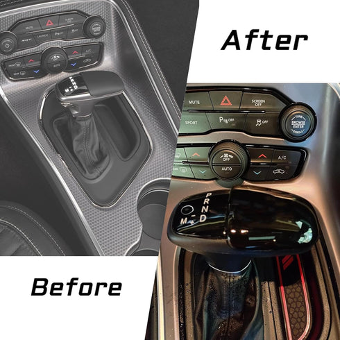 Gear Shift Lever Head Cover Trim Shift Knob Cap Compatible with 2015-2023 Dodge Charger Challenger Sedan Fit Durango SUV 2016-2023 Gear Shift Cove...