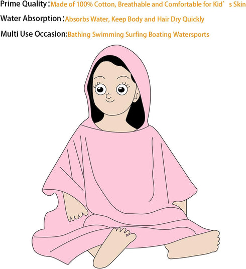 Catalonia Mermaid Hooded Bath Towel for Girl 2-6 Years Old,100% Cotton Swim Poncho Towel, Sand Proof Beach Pool Towel for Child Kids Toddler...