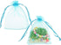 50 Pcs Per Pack 4x6 Gifts Wrap Bags Aqua Blue, Organza Sheer Fabric, Drawstring Transparent Mesh Bags for Baby Shower Favor,Anniversary,Dried Lave...