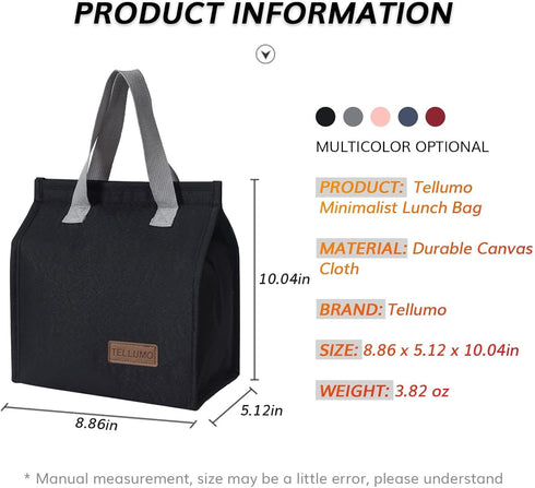 TELLUMO Lunch bag, Insulated Lunch Bag for Women Men Large Lunch Box Container Reusable Leakproof Tote for Office, Work, School, Beach or Travel (...