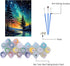 UNIQUORS Paint by Number for Adults Scenery on Canvas without Frame, Paint by Numbers Kit Moon Stars Trees, DIY Landscape Oil Painting for Gift Ho...