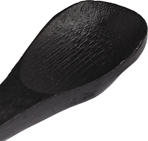 BambooMN Bamboo Black Serving Spoons, Mini Salt Spoon/Tiny Wooden Spoons for Spices, 10pcs Black Oval 3.5"...