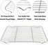 Baking Cooling Rack Set of 2, E-far 16.5"x11.5" Stainless Steel Metal Roasting Cooking Racks, Fits in Half Sheet Cookie Pans, Non Toxic & Rust Fre...