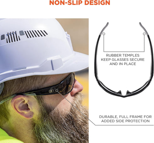 Ergodyne Skullerz Thor Safety Sunglasses - Black Frame, Smoke Lens...
