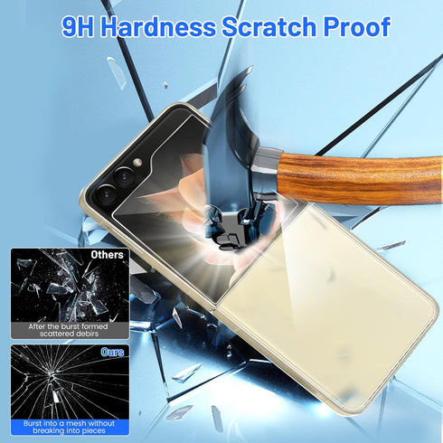 TQLGY 6 in 1 for Samsung Galaxy Z Flip 5 Screen Protector, 2 Pack Inside Flexible TPU Film, 2 Pack Back Tempered Glass Screen Protector and 2 Pack...