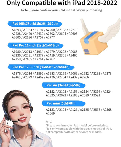 Stylus Pen for iPad, Fast Charging Apple iPad Pencil with Palm Rejection, Tilt Sensitivity, Work for 2018-2022 iPad Air 3/4/5, iPad Mini 5/6, iPad...