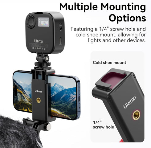 Head Strap Mount for Gopro iPhone - ULANZI CM27 2 in 1 POV Sets Support Vertical Shots Vlog Video Accessories for Gopro Hero 12 11 10 9 8 7 Black/...