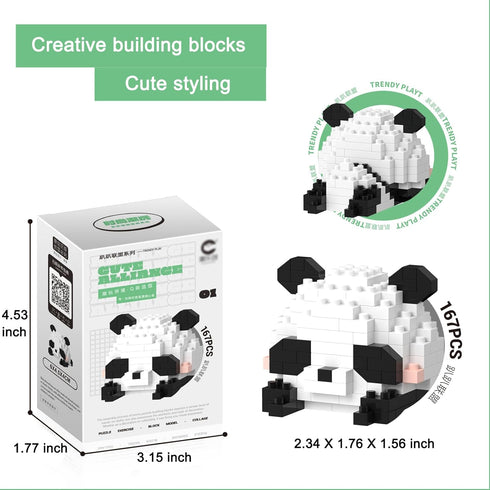 Cute animal Building Block Adult Micro Building Blocks Mini Building Block Animals Toy panda raccoon Model Kit Home Decors for Kids and Adults(Les...