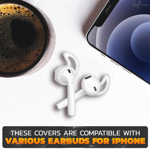 4 Pairs Silicone Ear Bud Replacement Tips - Apple Airpod Ear Hooks Earbud Tips Airpods Anti Slip Covers Earbud Replacement Tips Silicone Ear Tips ...