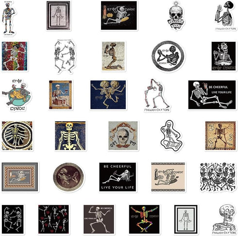Skull Sticker,62Pcs Skeleton Stickers for Kids -Halloween Sticker Waterproof Vinyl Stickers for Adults Teens Spooky Stickers Stickers for Doodles ...