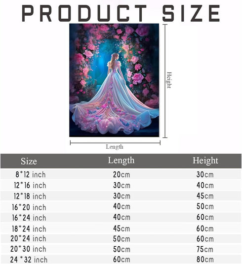 NSUAJOF 5D Fantasy Wedding Dress Diamond Painting Kits - Adult Beginner's DIY Full Round Diamond Crystal Wedding Dress Art Set, for Home Wall Deco...