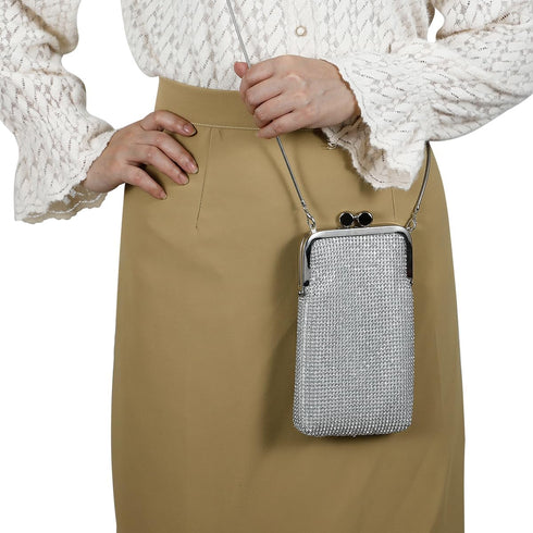Evening Handbags Clutch Purses for Women Metal mesh Small Crossbody Bag Cell Phone Purse Wallet...