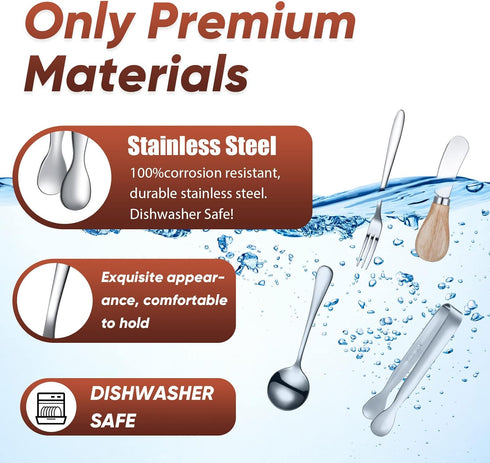 Cheese Butter Spreader Knives Set Charcuterie Accessories Stainless Steel Spreader Knives with Wooden Handles Charcuterie Boards Utensils Mini Ser...