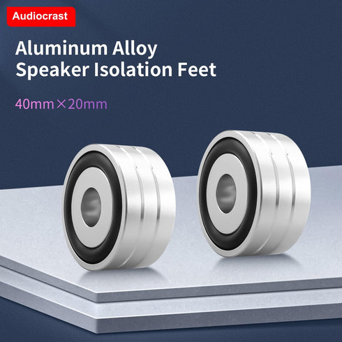 Audiocrast 4X Silver HiFi Speaker Isolation Feet Pad, Aluminum 40x20mm Audio Stand Feet Amplifier Shock Absorber Non-Slip Hi-End Vibration Dampene...
