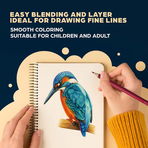 Chunky Kids Colored Pencils 15 Piece - Jumbo Chubby Easy Holding - Easy to Hold Draw Kids with Pencil Pouch, Mini Eraser, Pencil Sharpener Full 18...