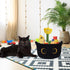 Small Storage Basket, Black Cat Cotton Rope Baskets Woven Blasket for Nursery, Blanket Basket Organizer With Ears Baby Toy Storage Basket for Gift...