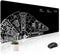 Mouse Pad Desk Mat Gaming Large Keyboard Cute Office Desktop Computer Laptop Black XXL Long Giant Big Cool Modern Design Unique for Women Girls Me...